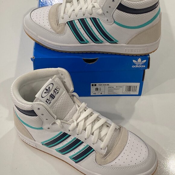 Adidas Top Ten RB Size 8.5 Men's GX0754 White/ Shadow Navy / Mint NEW BOX DAMAGE - Picture 1 of 7